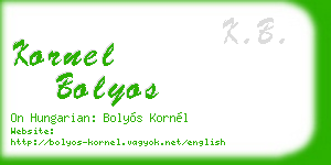 kornel bolyos business card