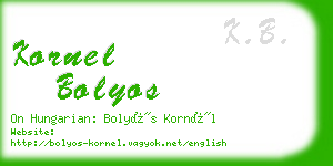 kornel bolyos business card
